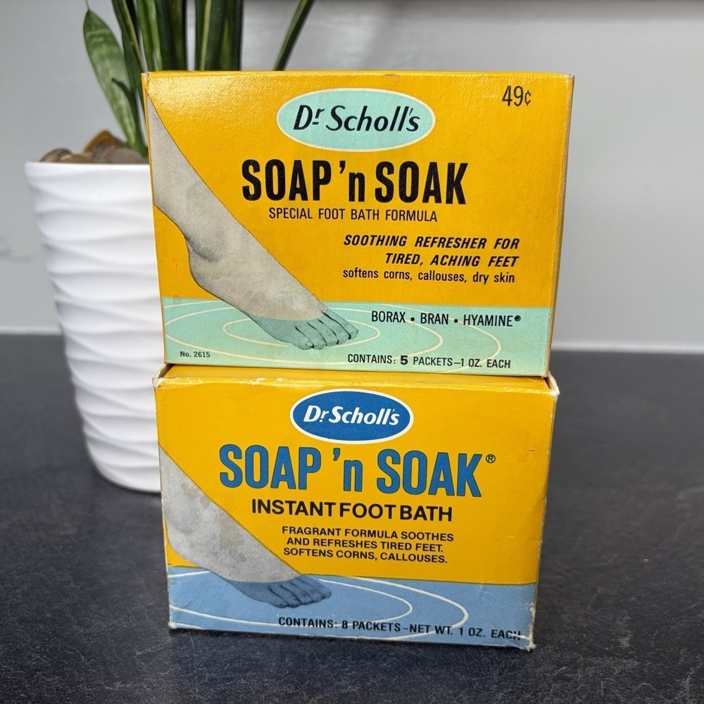 Vintage 60-70s Dr Scholl's Soap n Soak Instant Foot Bath Formula 11 Packets